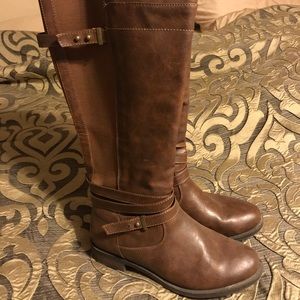 Torrid Tall Brown Boots with Stretch fit back